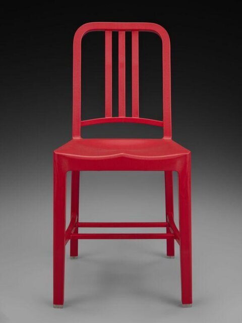 Solid Red Single Dining Chair