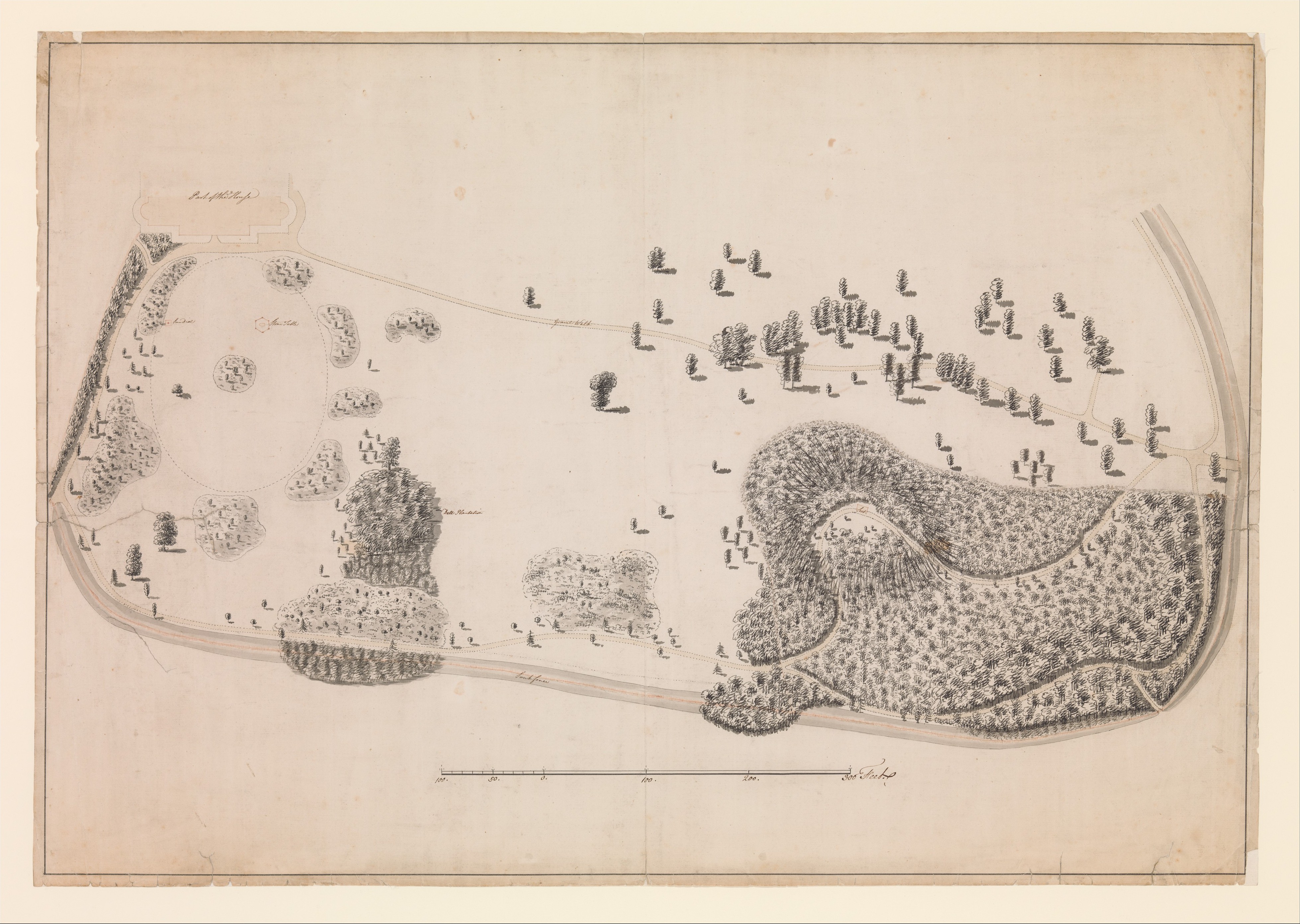 Hand Drawn Historic Landscape Plan — Maps