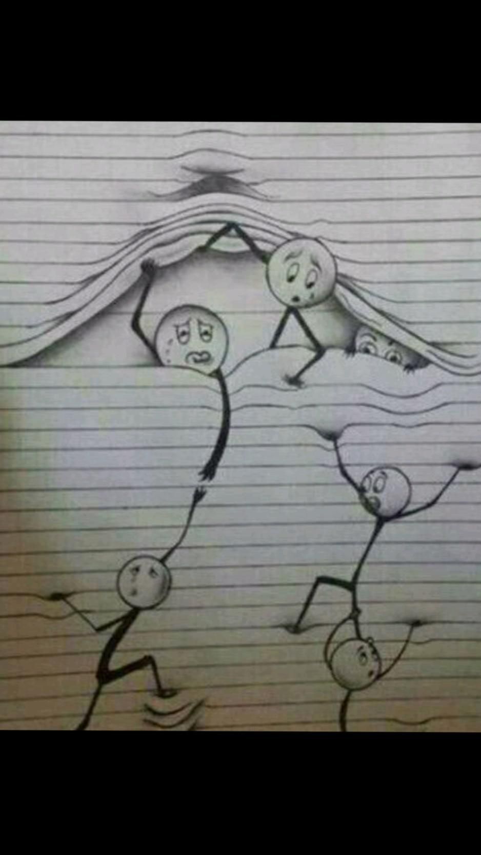 Stick Figures Helping Each Other Climb