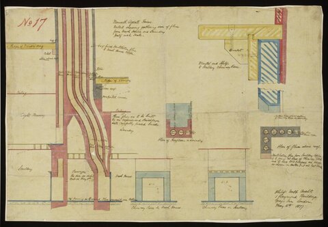1877 Architectural Chimney Flue Plan