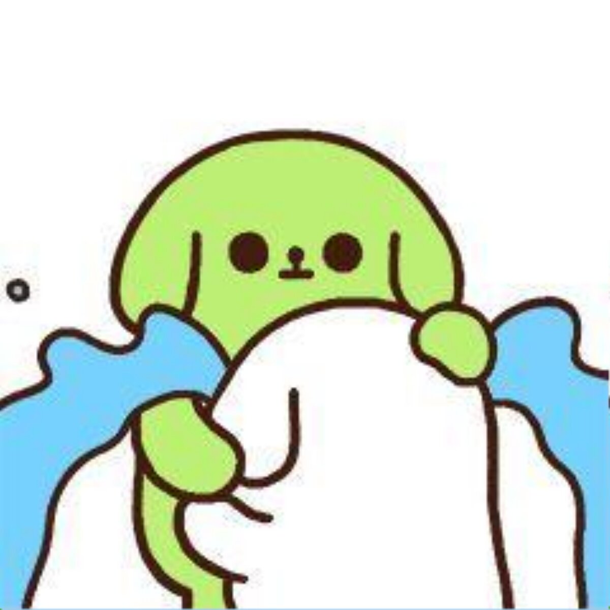 Cute Green Puppy Massage Meme