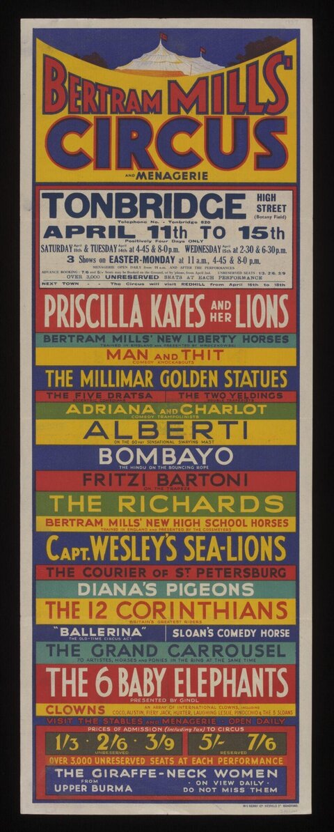 Vintage Bertram Mills Circus Poster