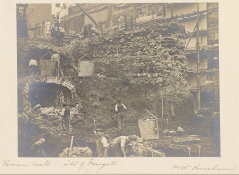 Excavation of Roman Wall at Newgate
