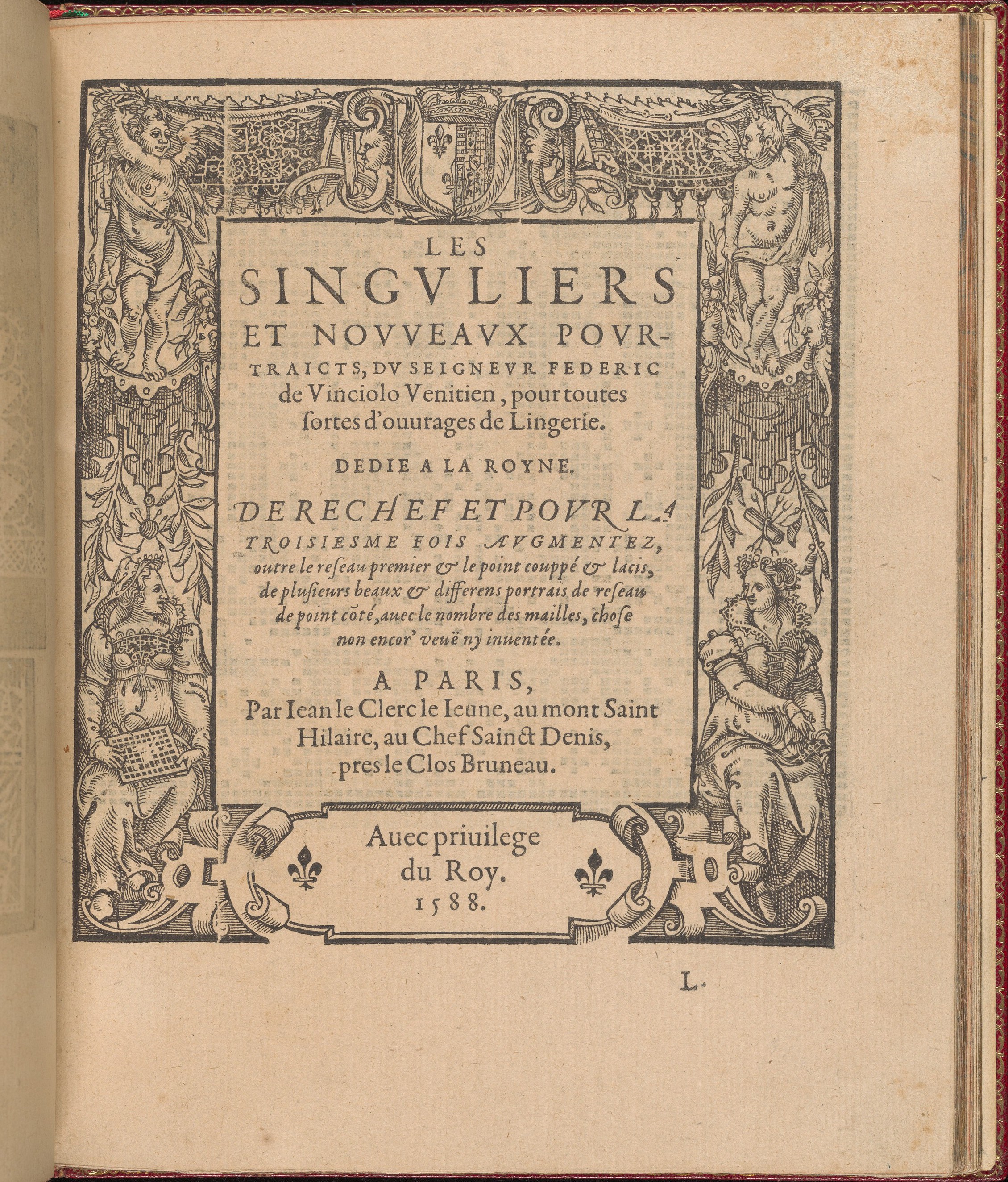 1588 Antique Book Title Page