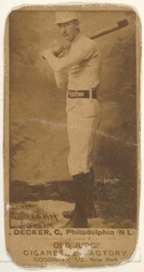 Vintage Decker Baseball Cigarette Card
