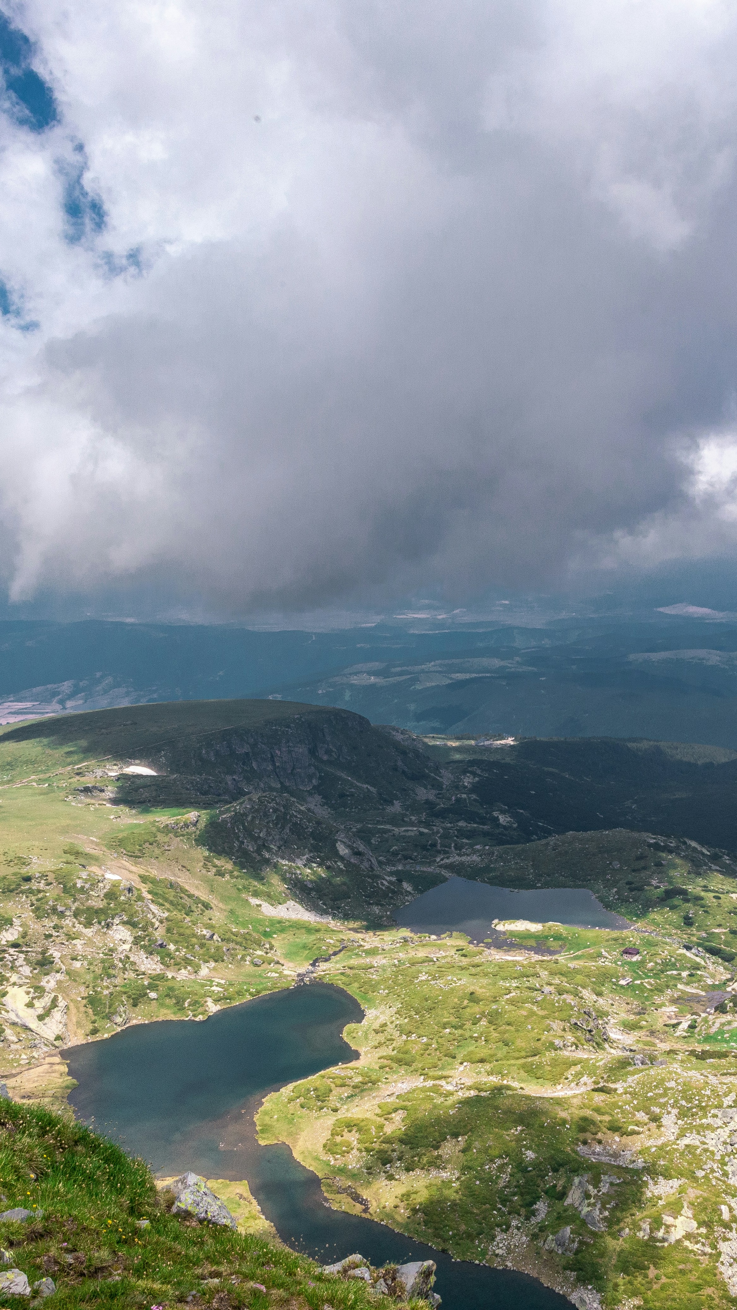 Alpine Glacial Lakes on Cloudy Day