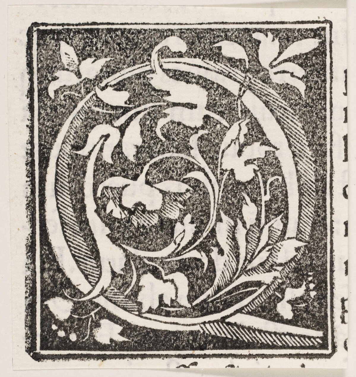 Decorated Initial Letter S Woodcut
