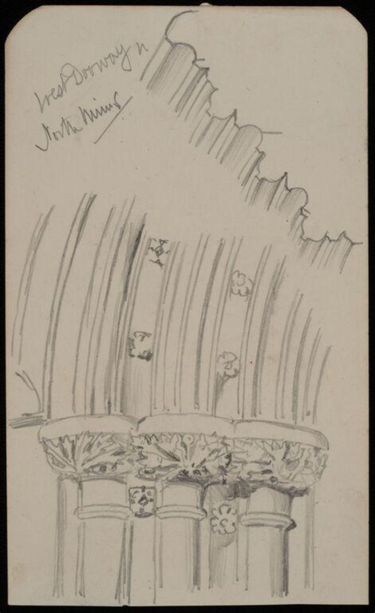 Pencil Sketch of Gothic Architectural Detail