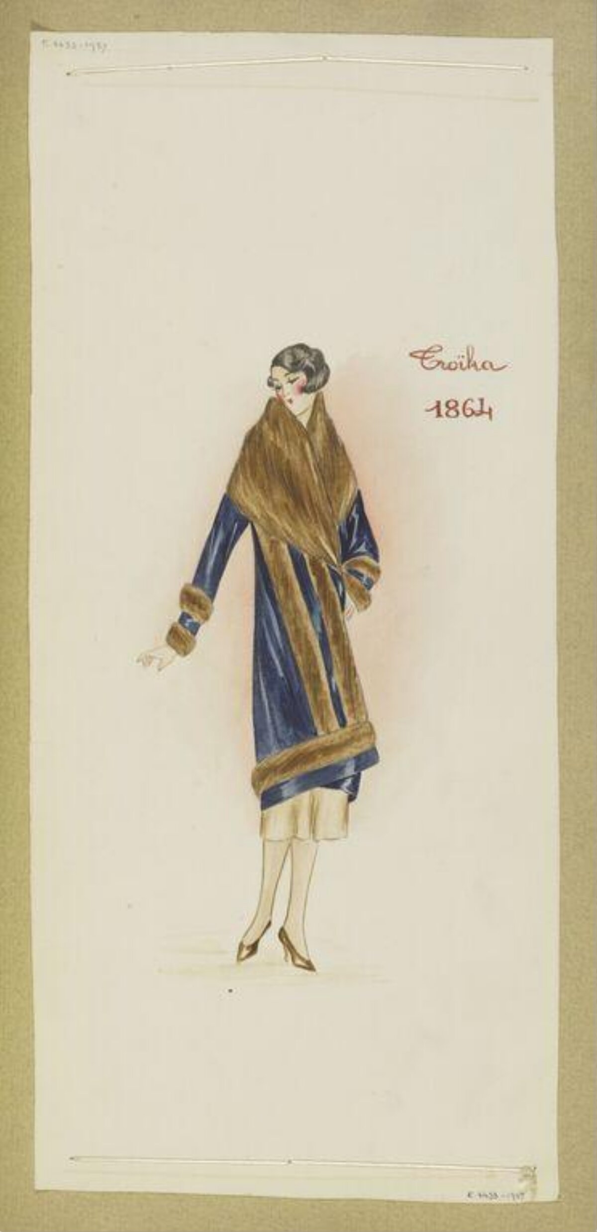 1920s Vintage Coat Fashion Sketch