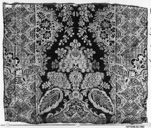 Antique Floral Patterned Textile Fragment