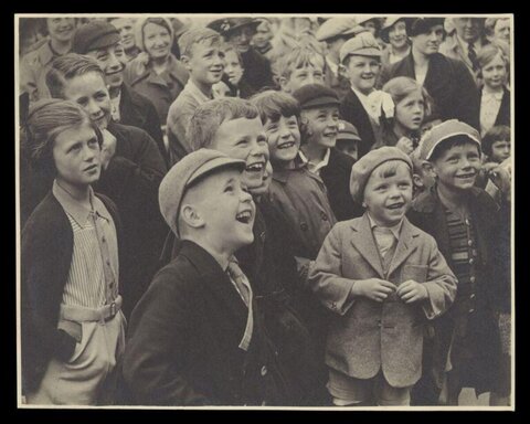Vintage Crowd of Laughing Children