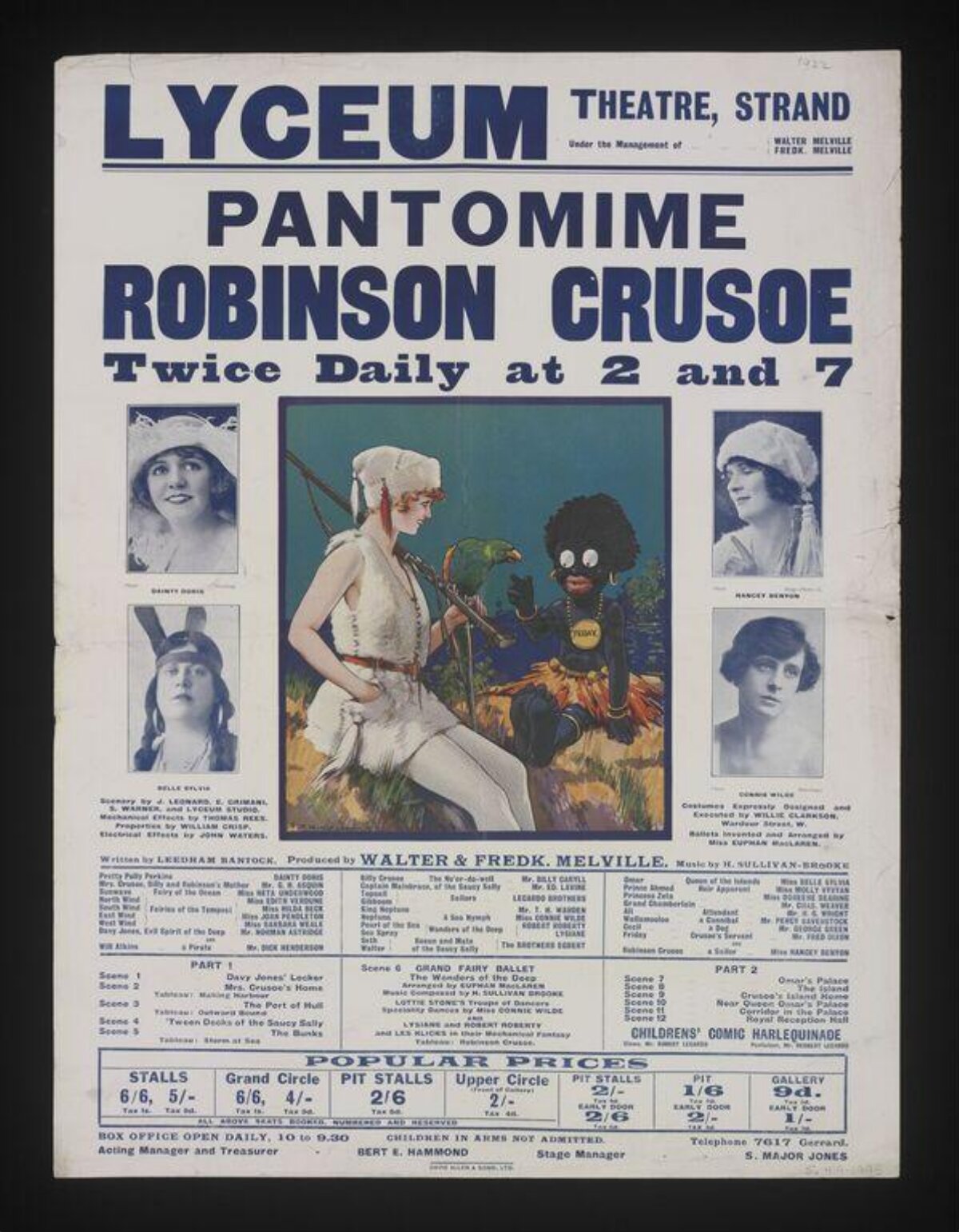 Vintage Robinson Crusoe Pantomime Poster