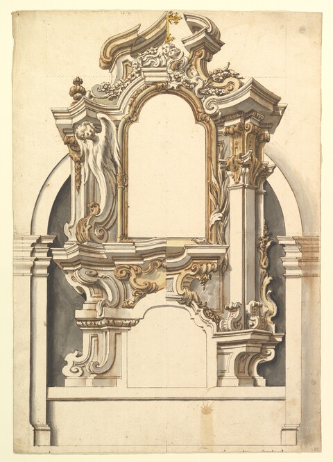Baroque Altar Architectural Design Drawing