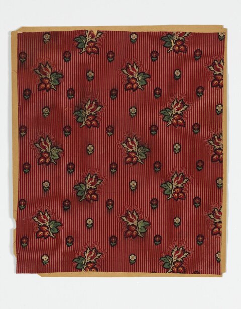 Red Floral Printed Textile Sample