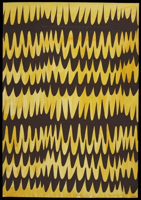 Yellow Black Jagged Abstract Pattern