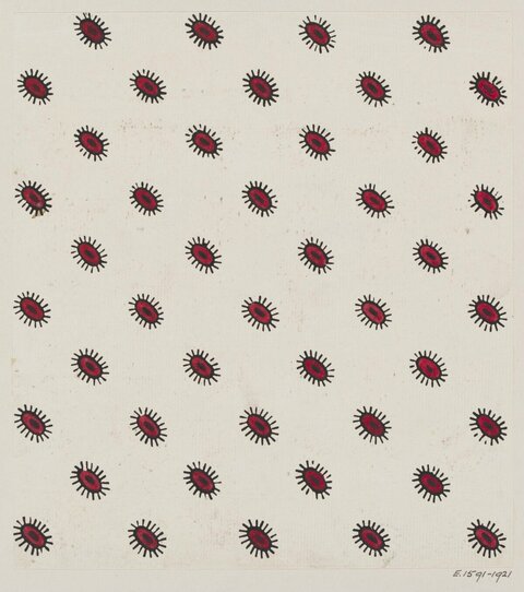 Repeating Red Sun Motif Pattern