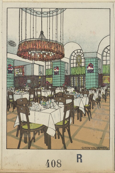 Vintage Restaurant Dining Interior Illustration