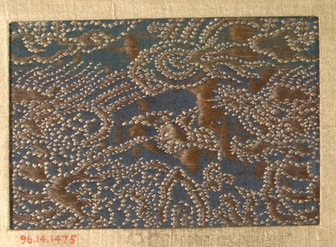 Blue Woven Brocade Textile Sample