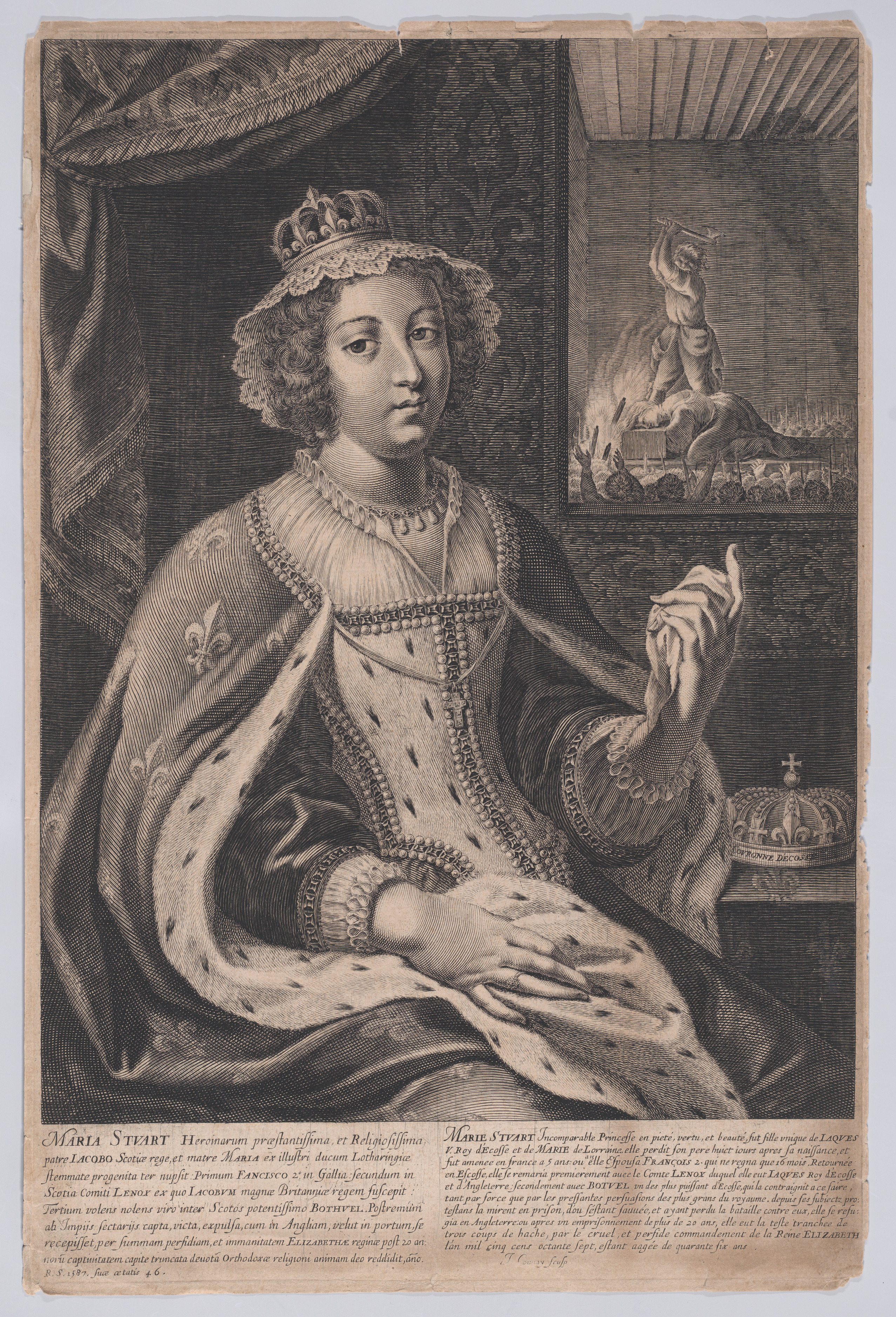 Engraved Portrait of Mary Stuart