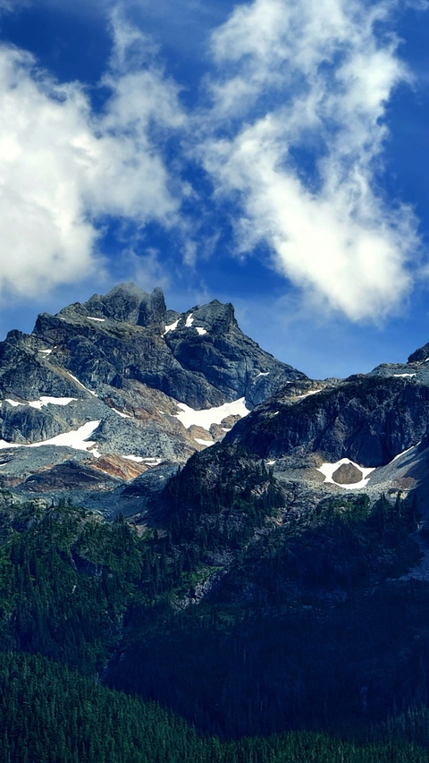 Snow-dusted Alpine Mountain Landscape