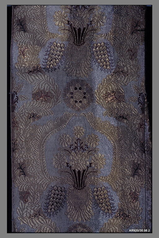 Embroidered Textile with Floral Grape Motifs