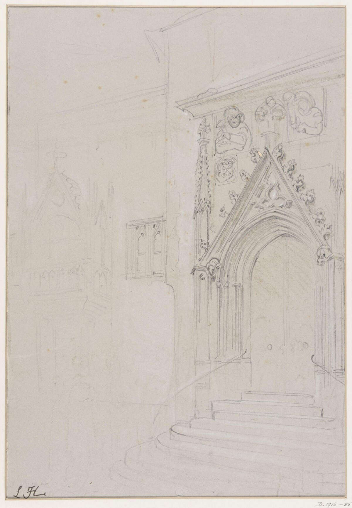 Pencil Sketch of Gothic Doorway
