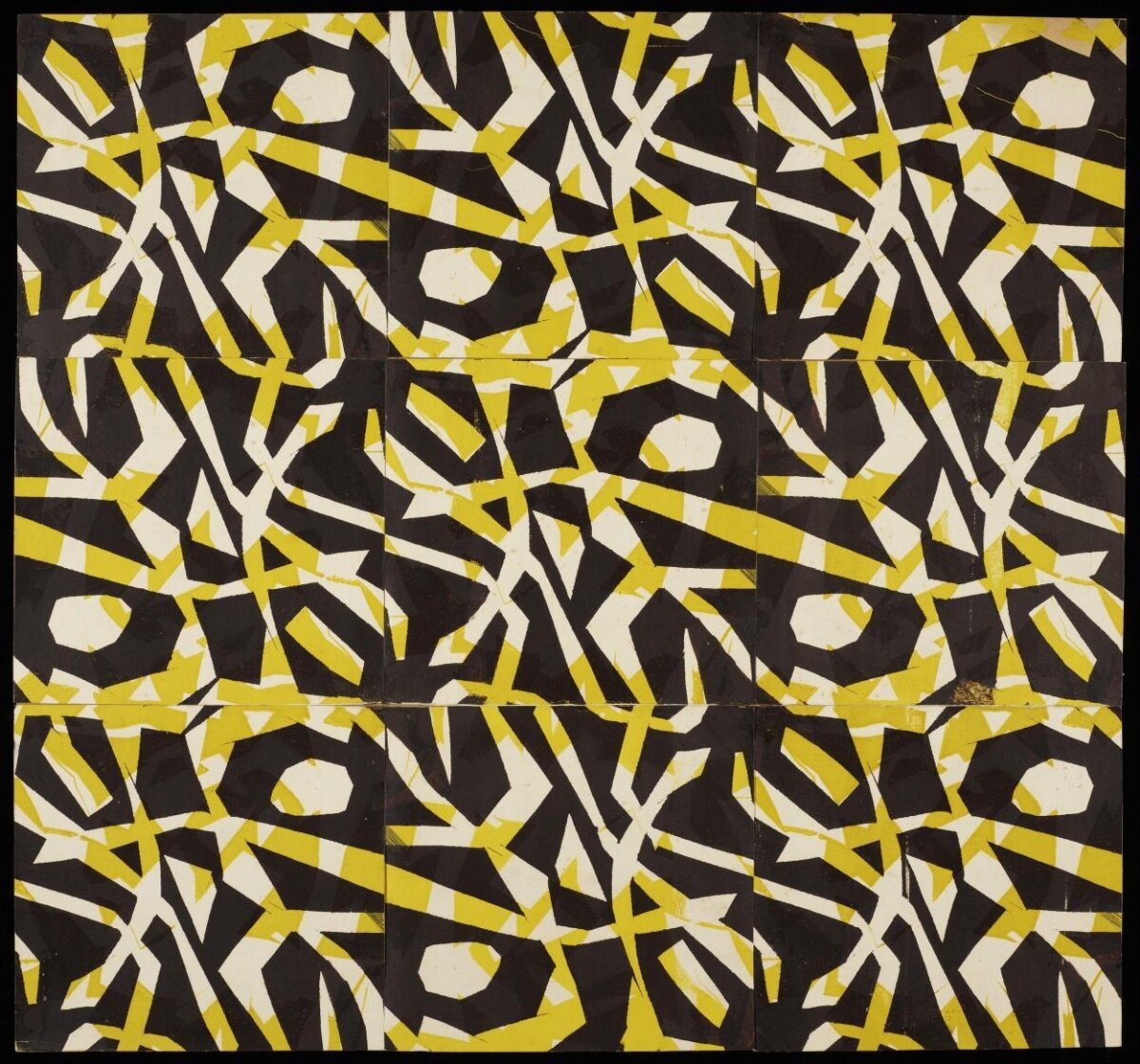 Black Yellow Abstract Geometric Pattern
