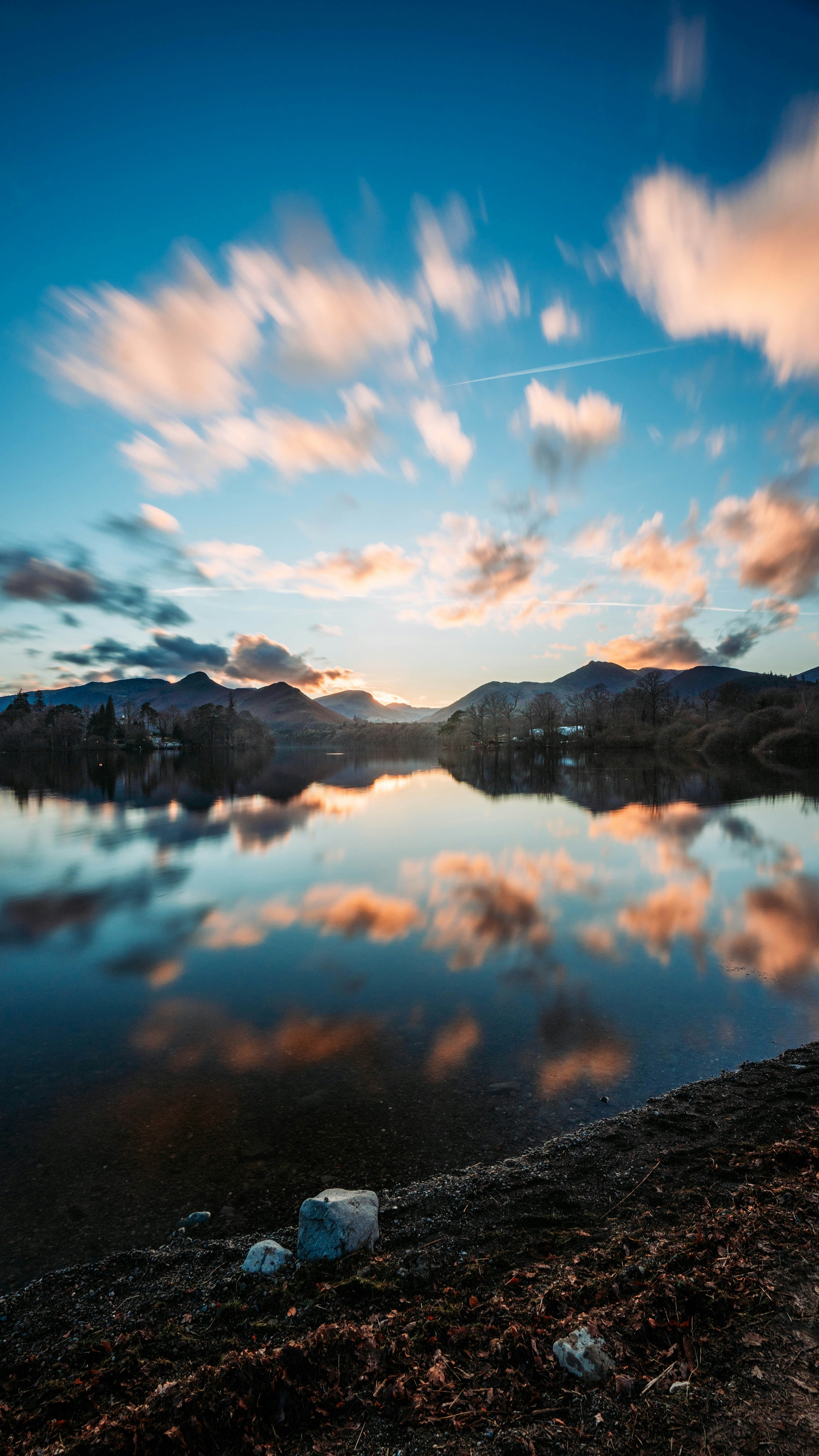 Mountain Lake Sunset Reflection