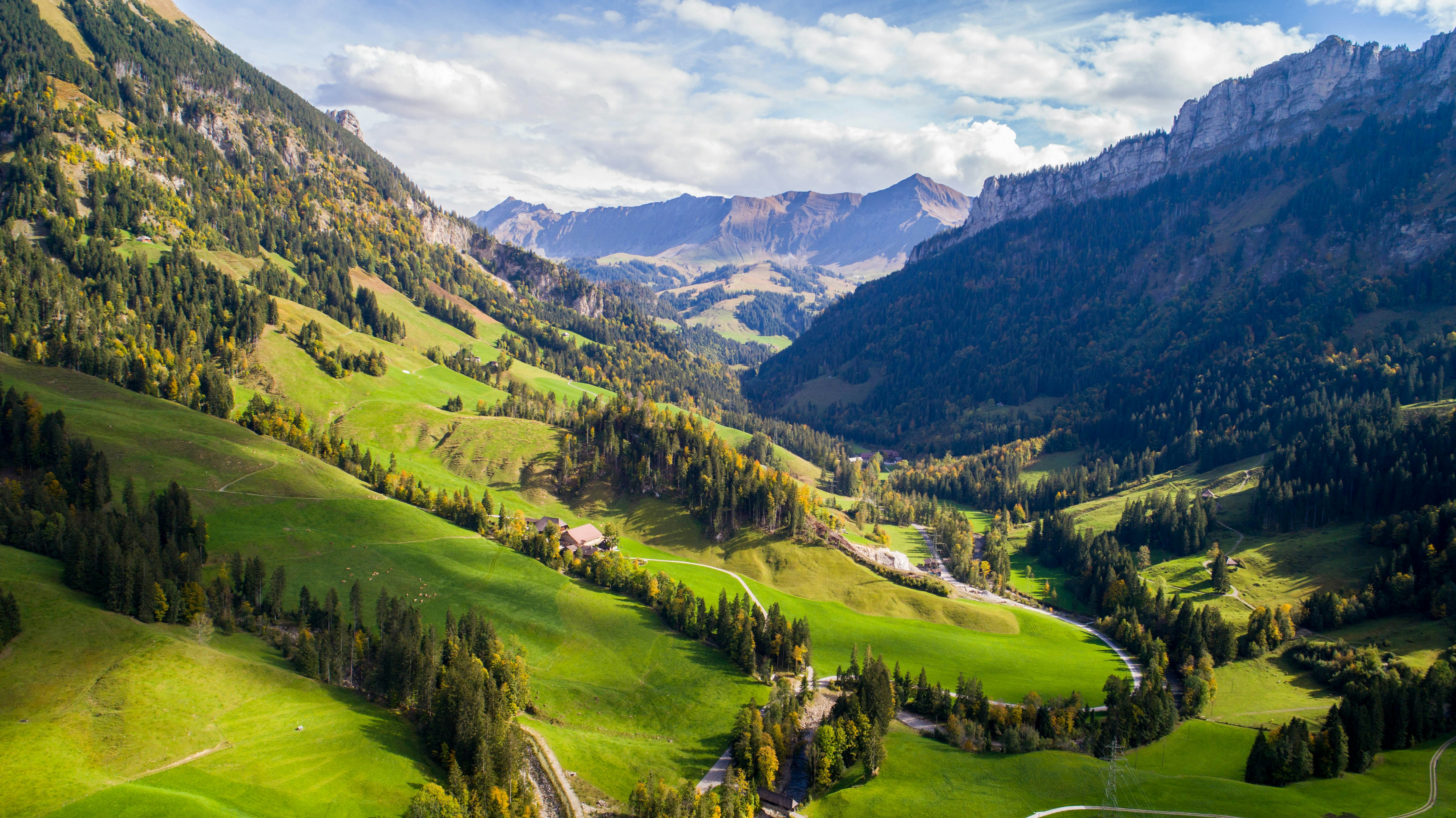 Alpine Mountain Valley Landscape