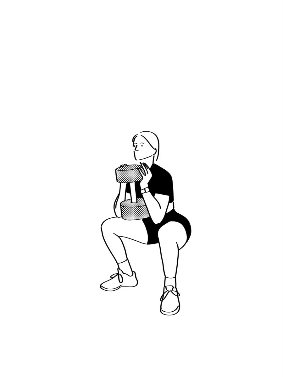 Woman Doing Weighted Squat Exercise