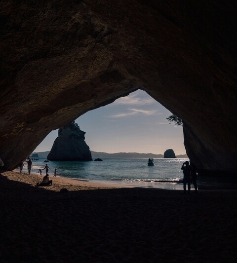 Sea Cave View of Coastal Beach