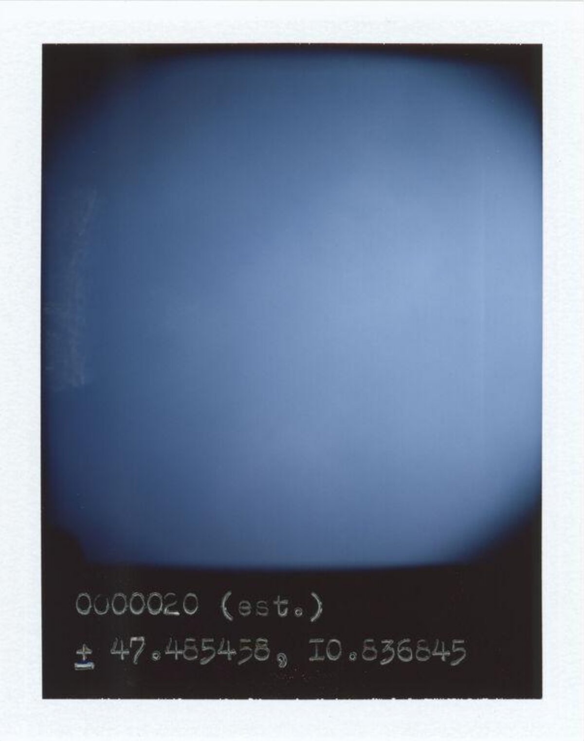 Polaroid Blue Sky with Coordinates