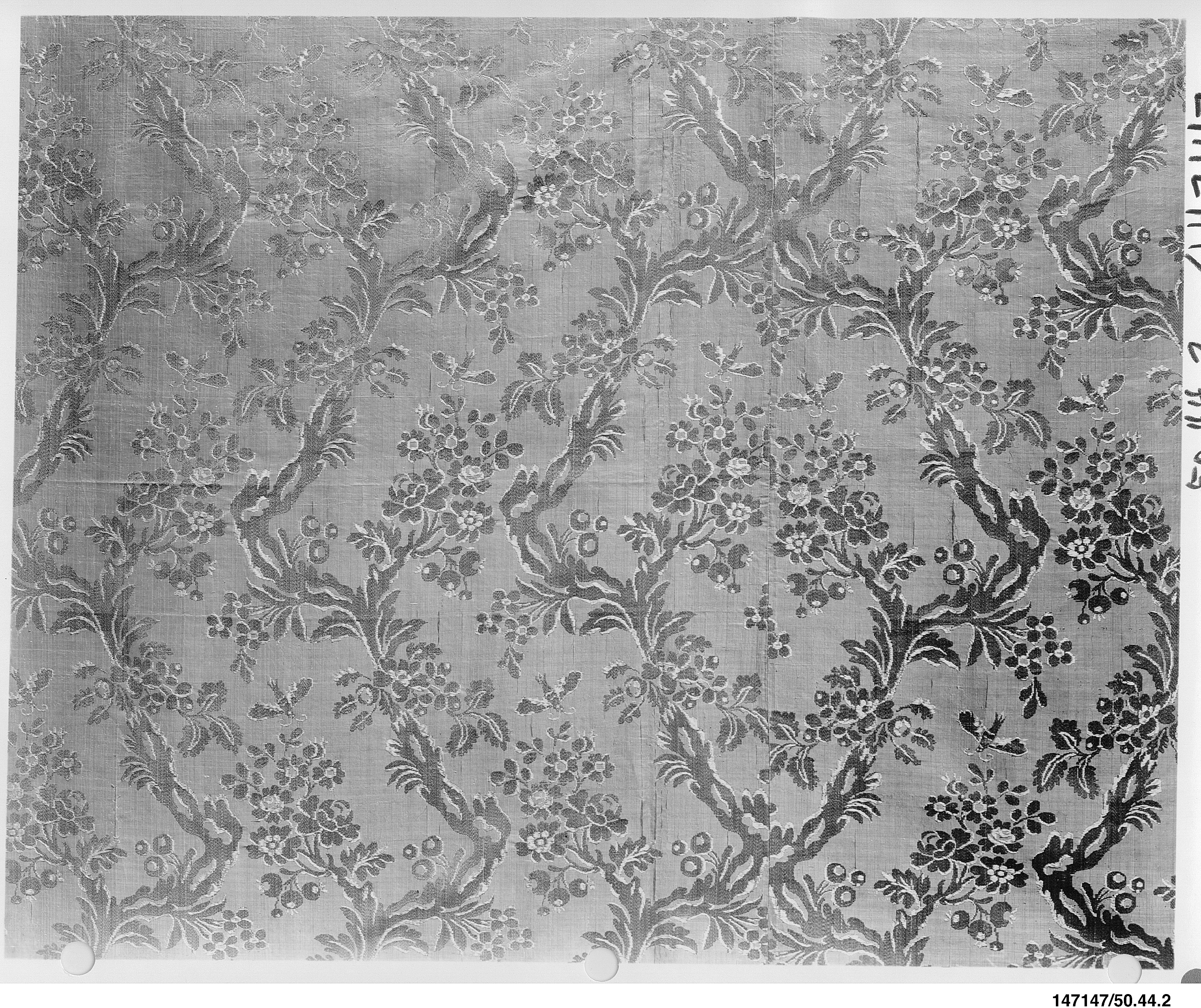 Antique Floral Woven Textile Sample
