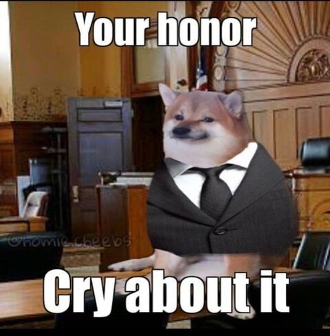 Cheems Cry About It Court Meme