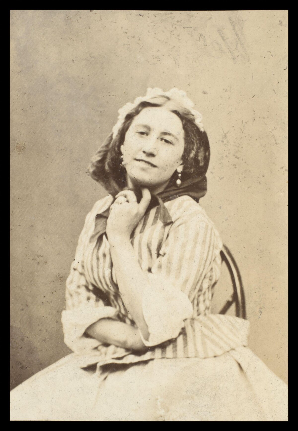 Vintage Sepia Portrait of Seated Woman
