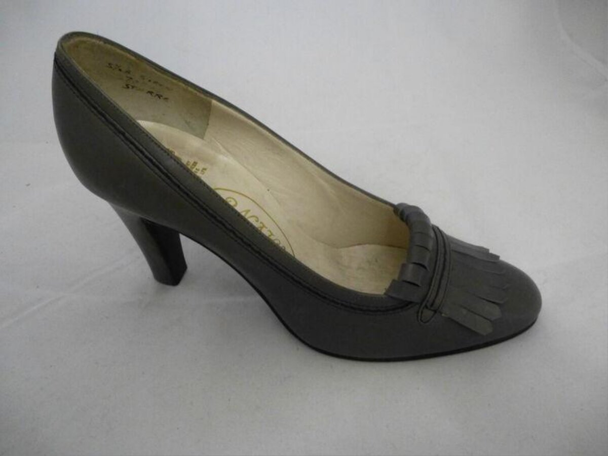 Gray Fringed Women's High Heel Pump