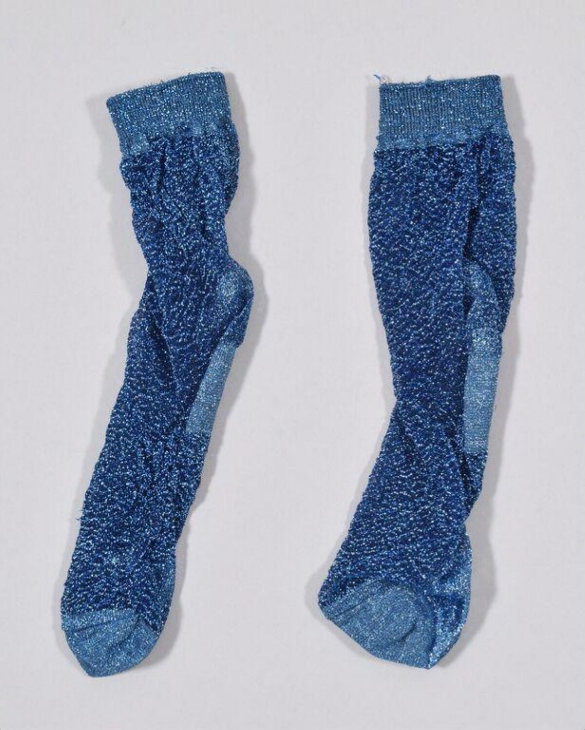 Pair of Blue Glitter Socks