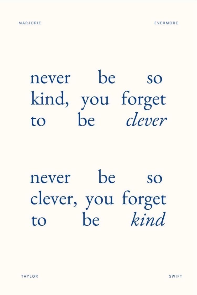 Taylor Swift Lyric Quote on Kindness