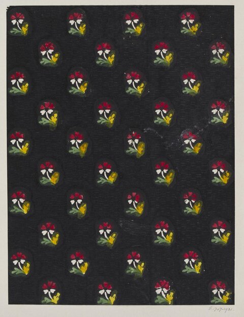 Black Background Small Floral Pattern