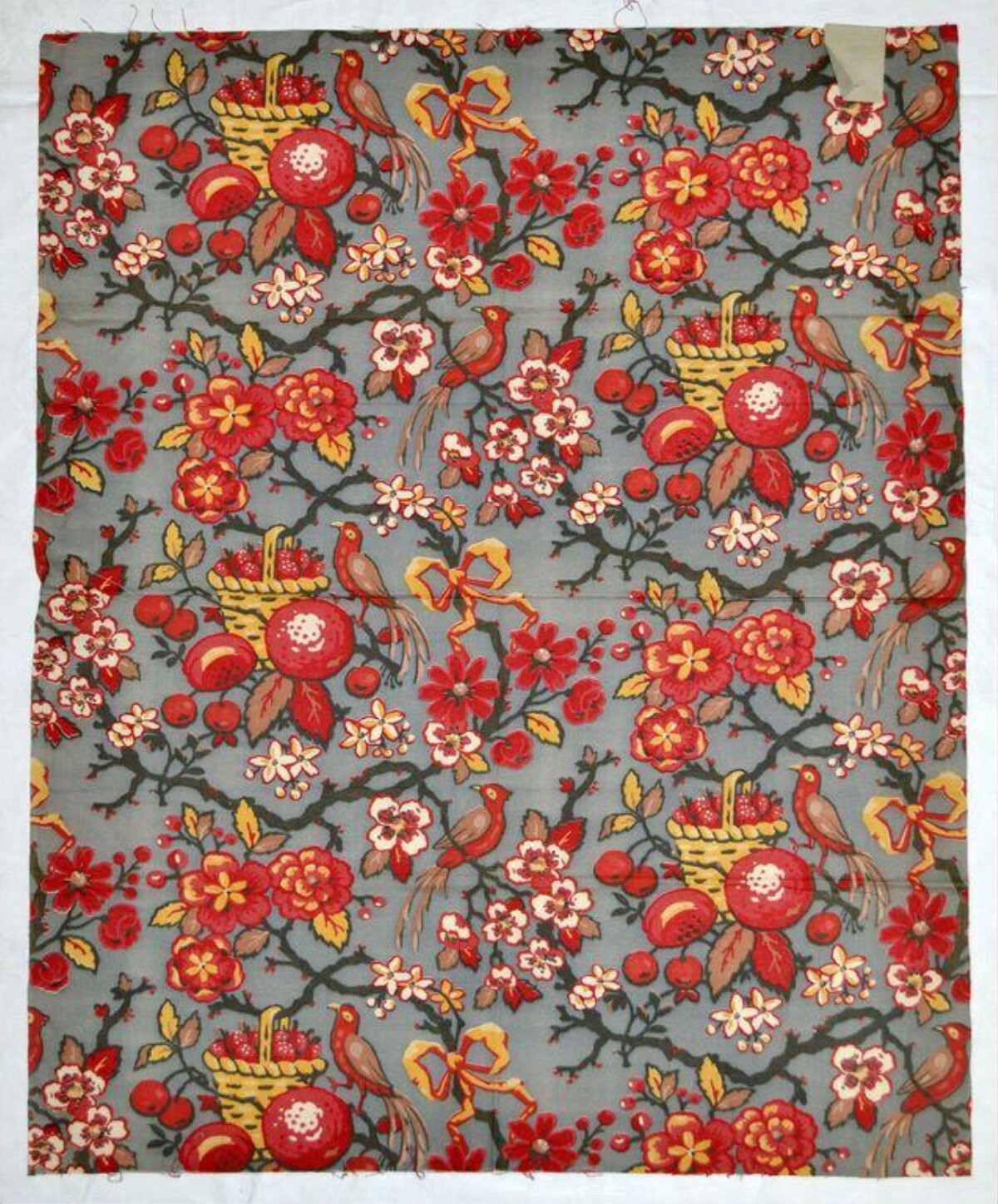 Vintage Floral Fruit Print Fabric