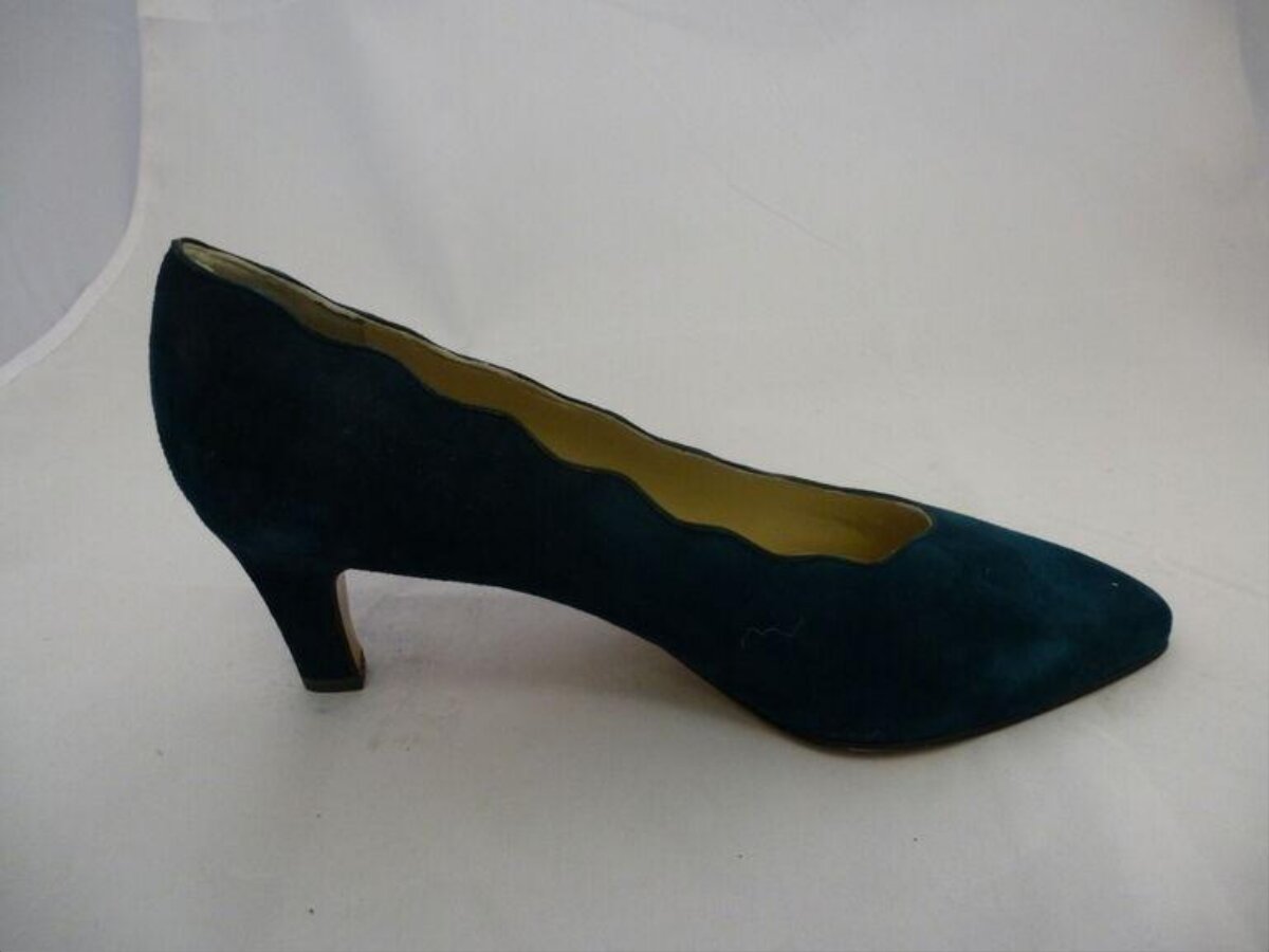 Dark Teal Suede High Heel Pump
