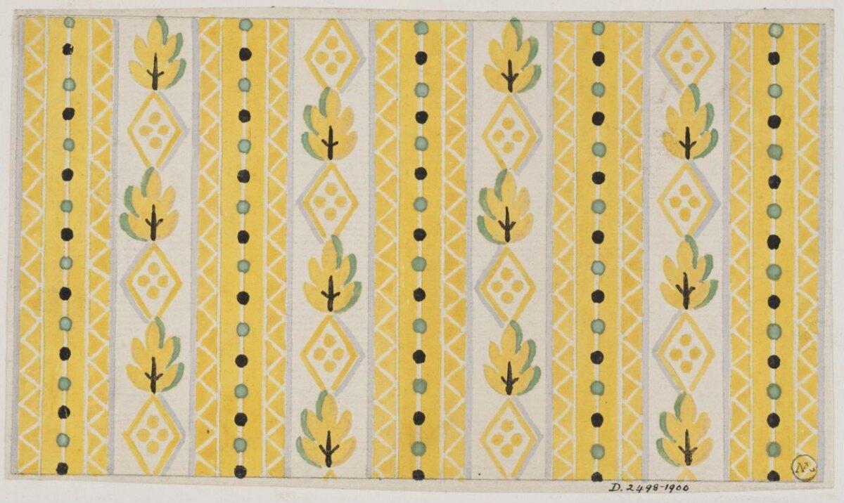 Vintage Yellow Striped Textile Pattern