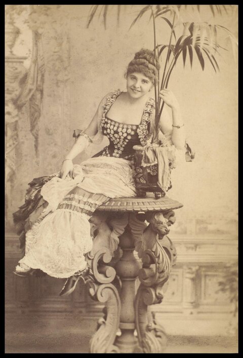 Vintage Seated Woman Studio Portrait