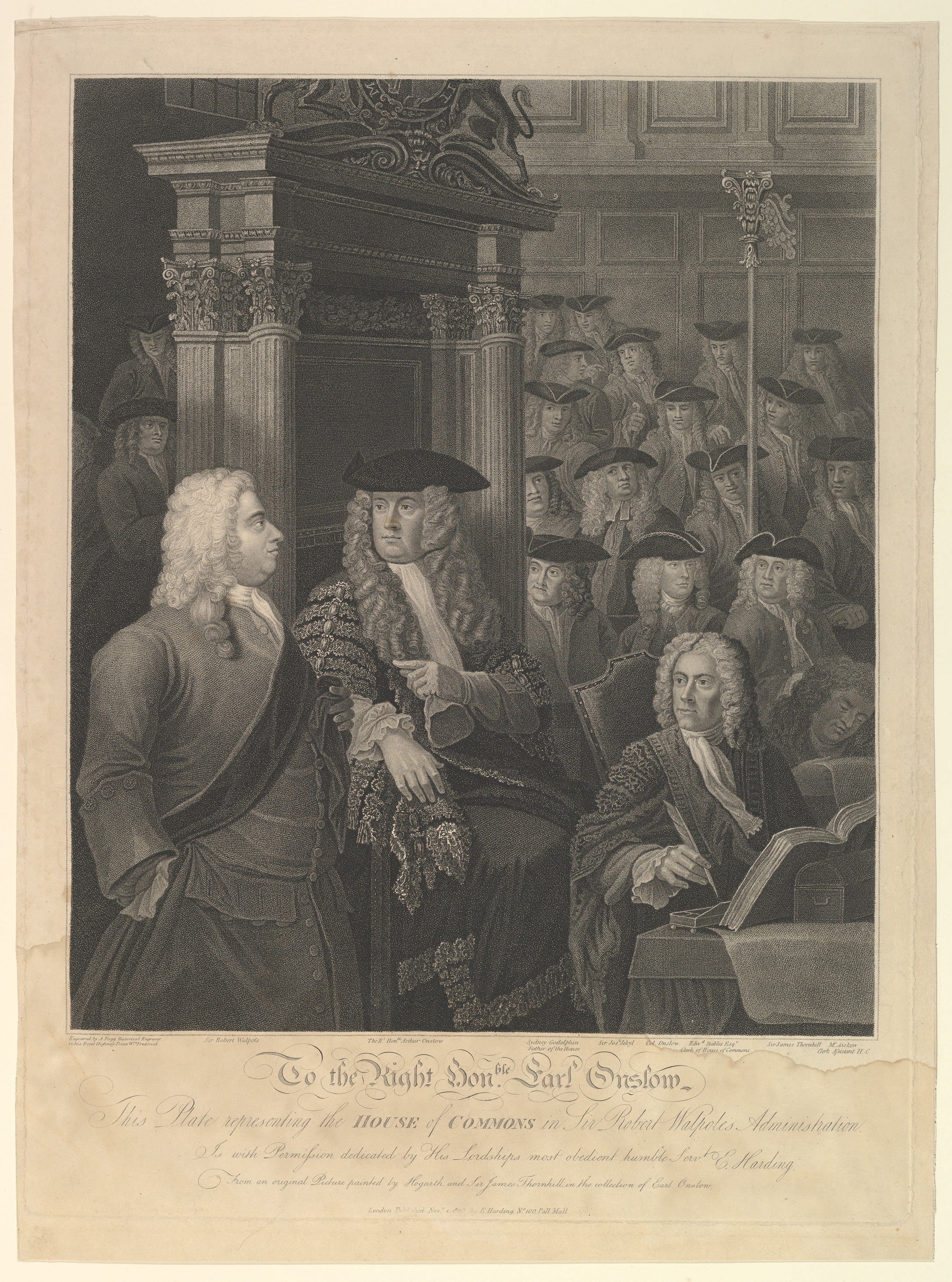 Walpole Era House of Commons Engraving