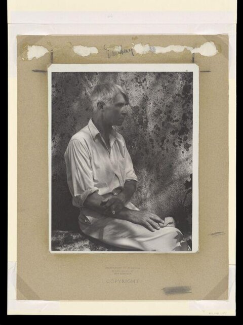 Vintage Black and White Portrait of Older Man