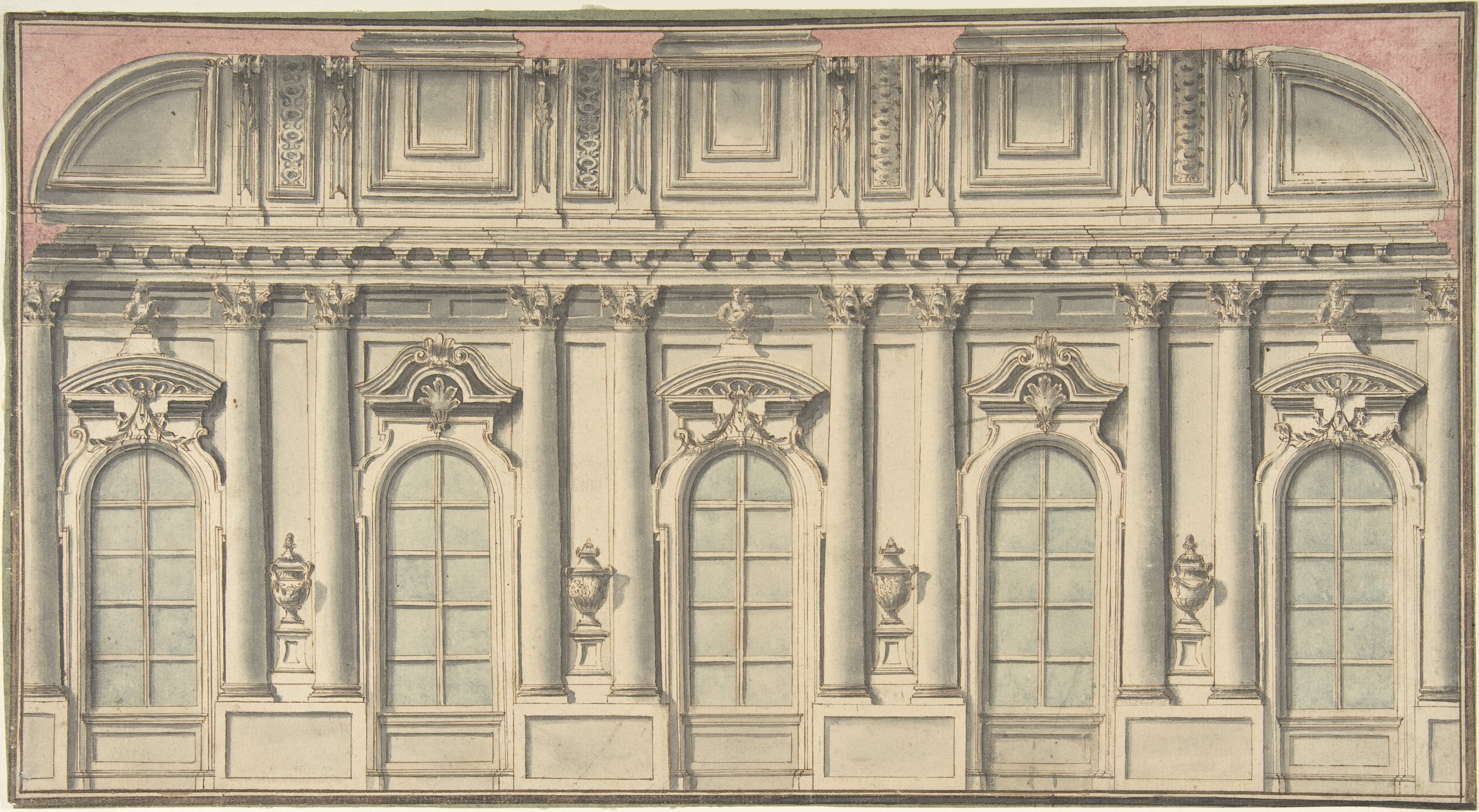 Ornate Classical Interior Wall Drawing
