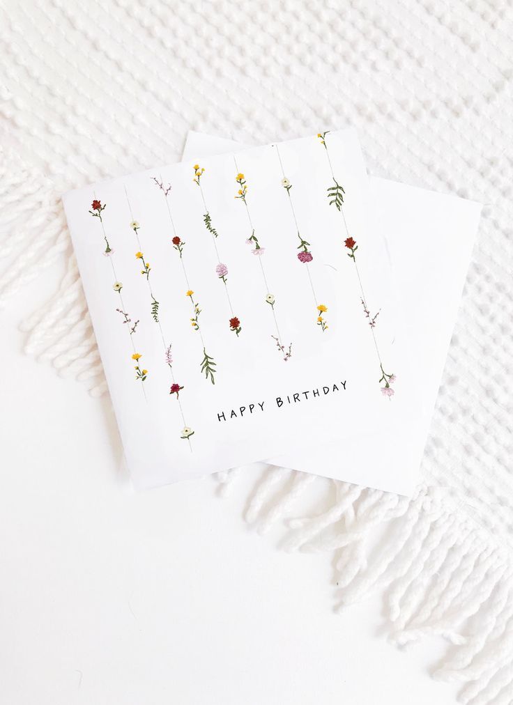 Floral Happy Birthday Greeting Card