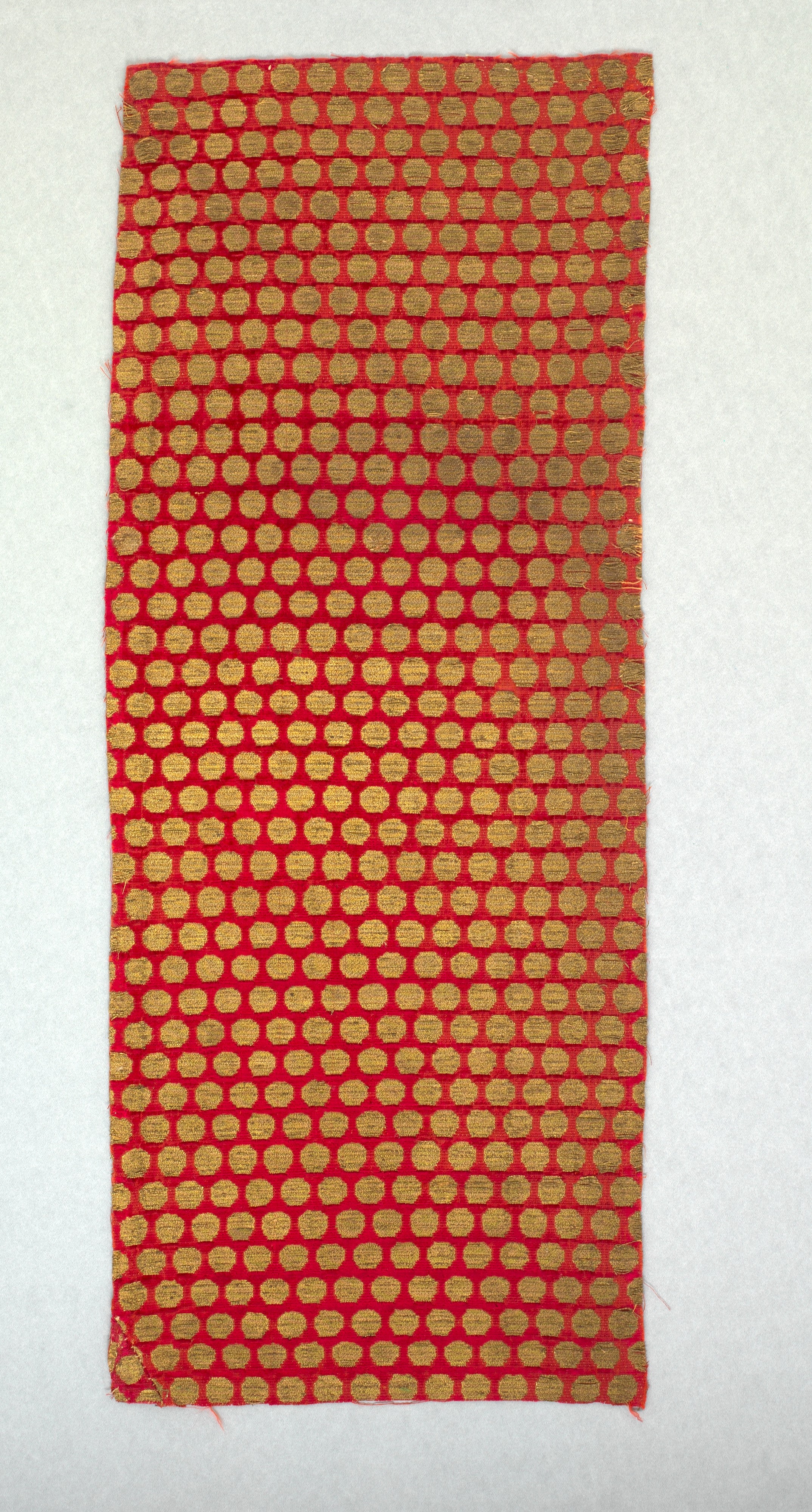 Red Gold Polka Dot Textile Sample
