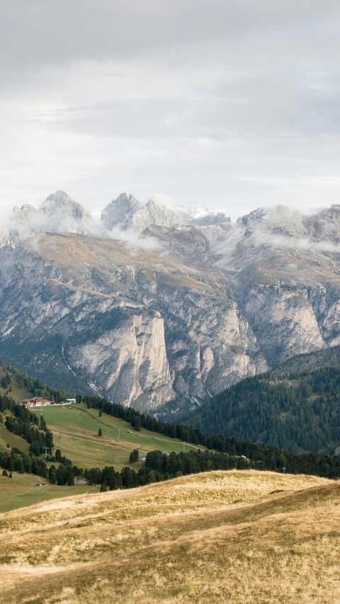 Overcast Alpine Mountain Landscape