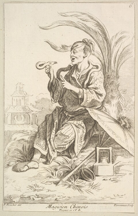 Etching of a Chinese Magician
